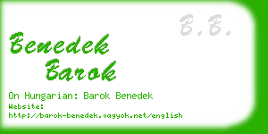 benedek barok business card
